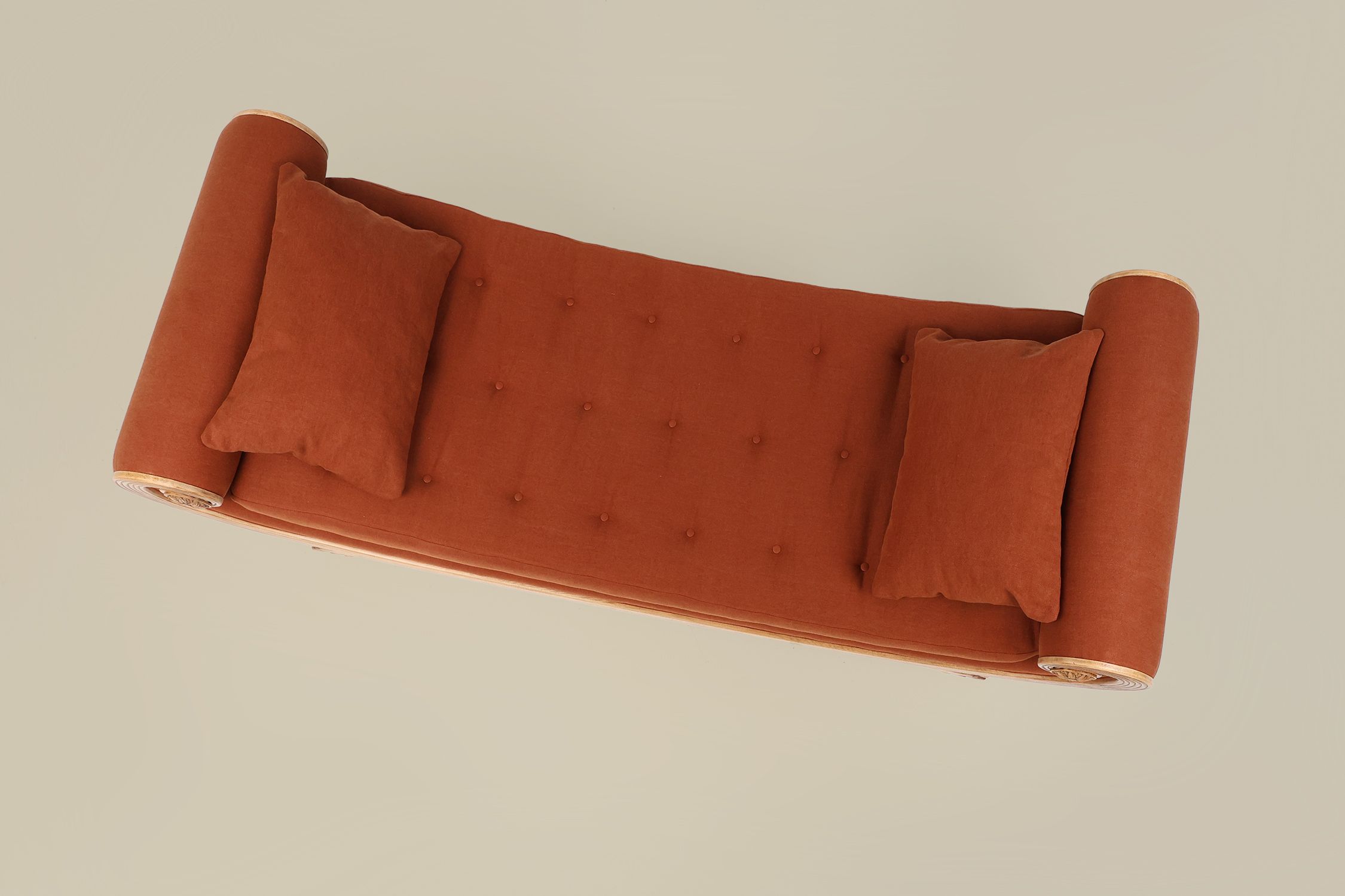 French hand carved oak daybed in Empire stylethumbnail